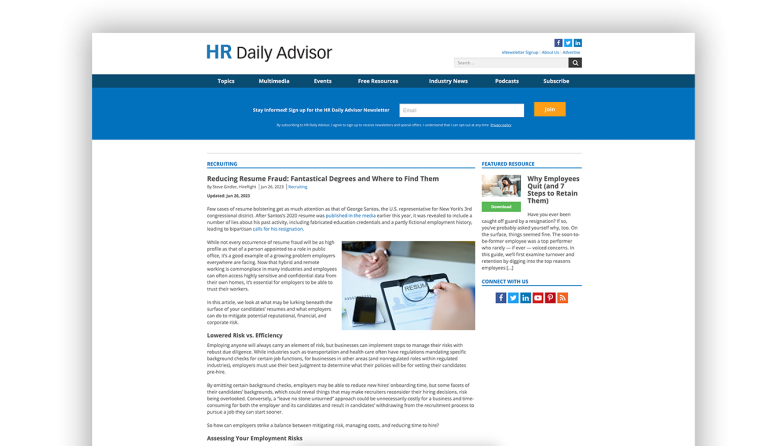Reducing Resume Fraud: Fantastical Degrees and Where to Find Them